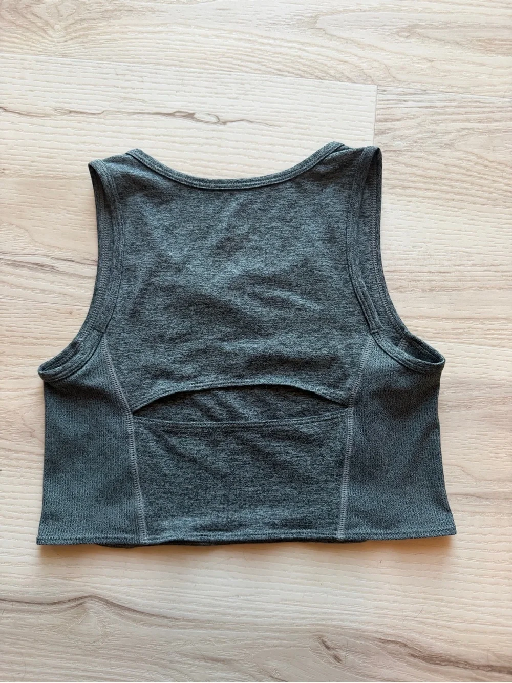 Nike Heather Gray Girls' Athletic Crop Tank Top